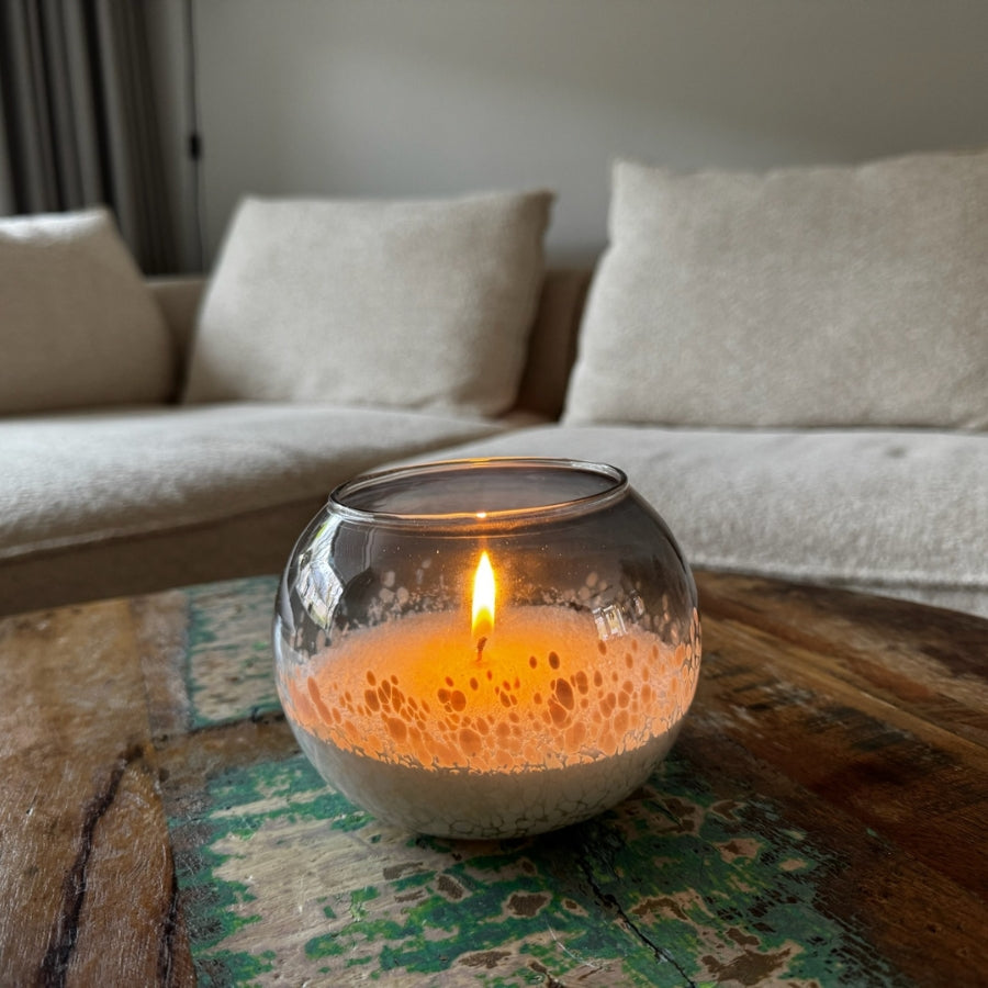 Glazen Kaarsenlantaarn Deco - Kaarsenzand Editie (Wit, 13 cm)