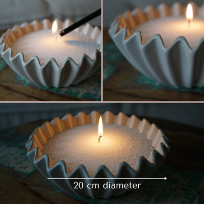 Keramieken Kaarsenschaal - Kaarsenzand Editie (Groot, 20 cm)