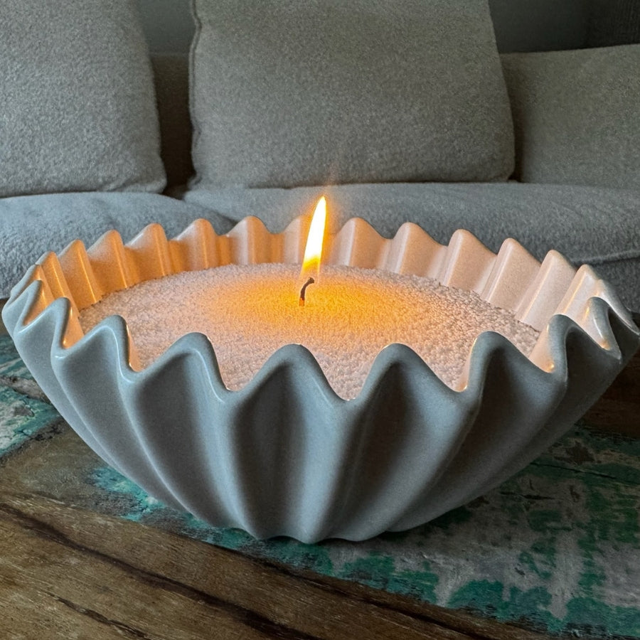 Keramieken Kaarsenschaal - Kaarsenzand Editie (Groot, 20 cm)