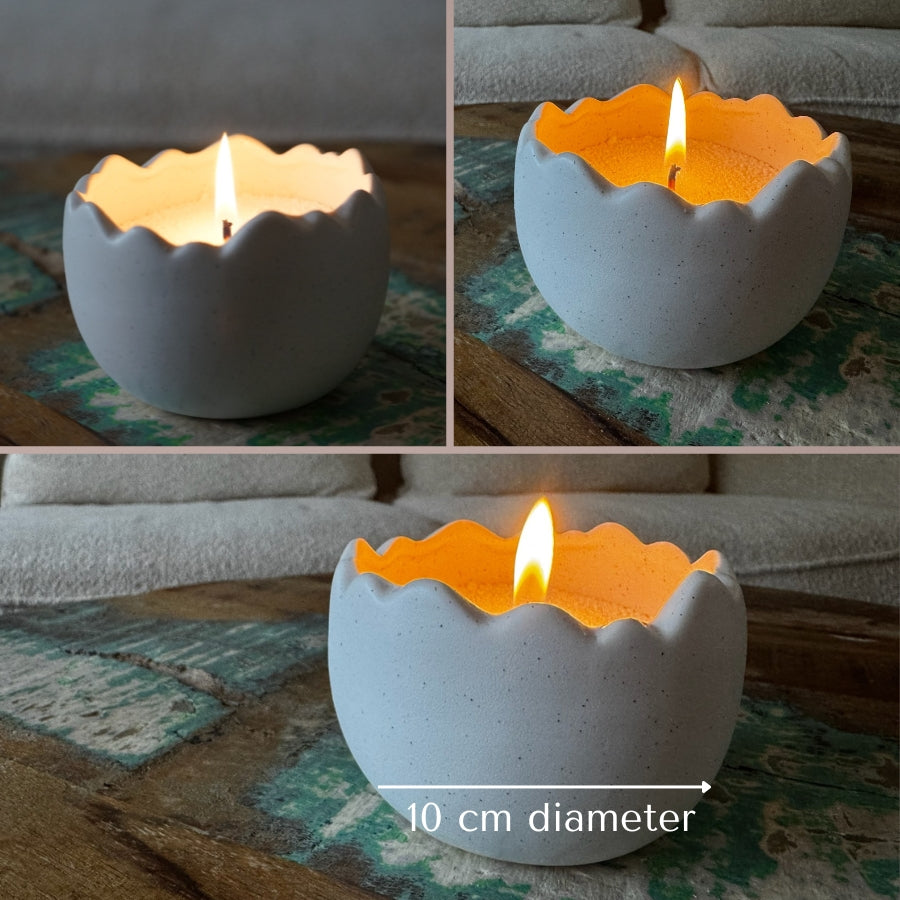 Porselein Ei Schaal - Kaarsenzand Editie (Wit, 10 cm)