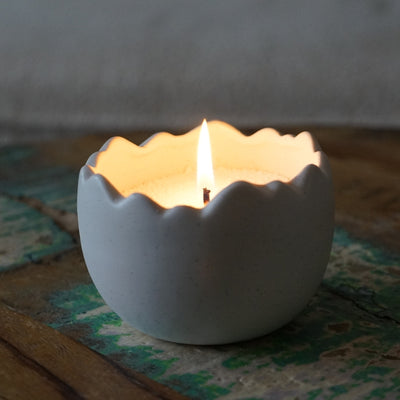 Porselein Ei Schaal - Kaarsenzand Editie (Wit, 10 cm)