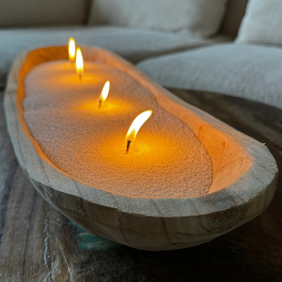 Houten Kaarsenschaal - Kaarsenzand editie (60cm)