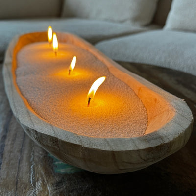 Houten Kaarsenschaal - Kaarsenzand editie (60cm)